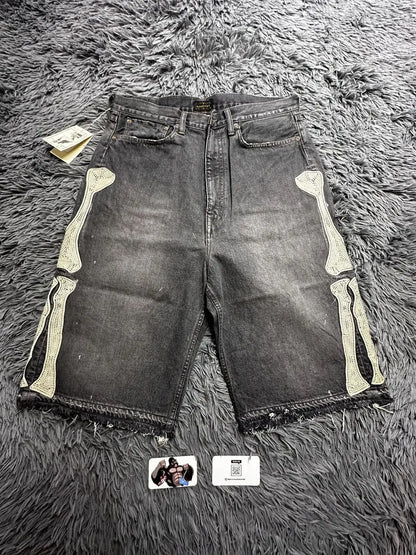 Skeleton Denim Shorts