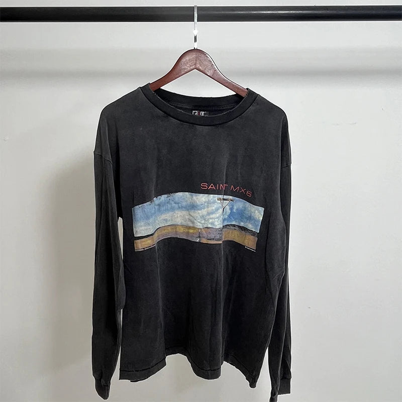 Vintage Casual Long Sleeve Tee
