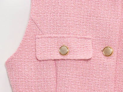 Metal Button Waistcoat Top