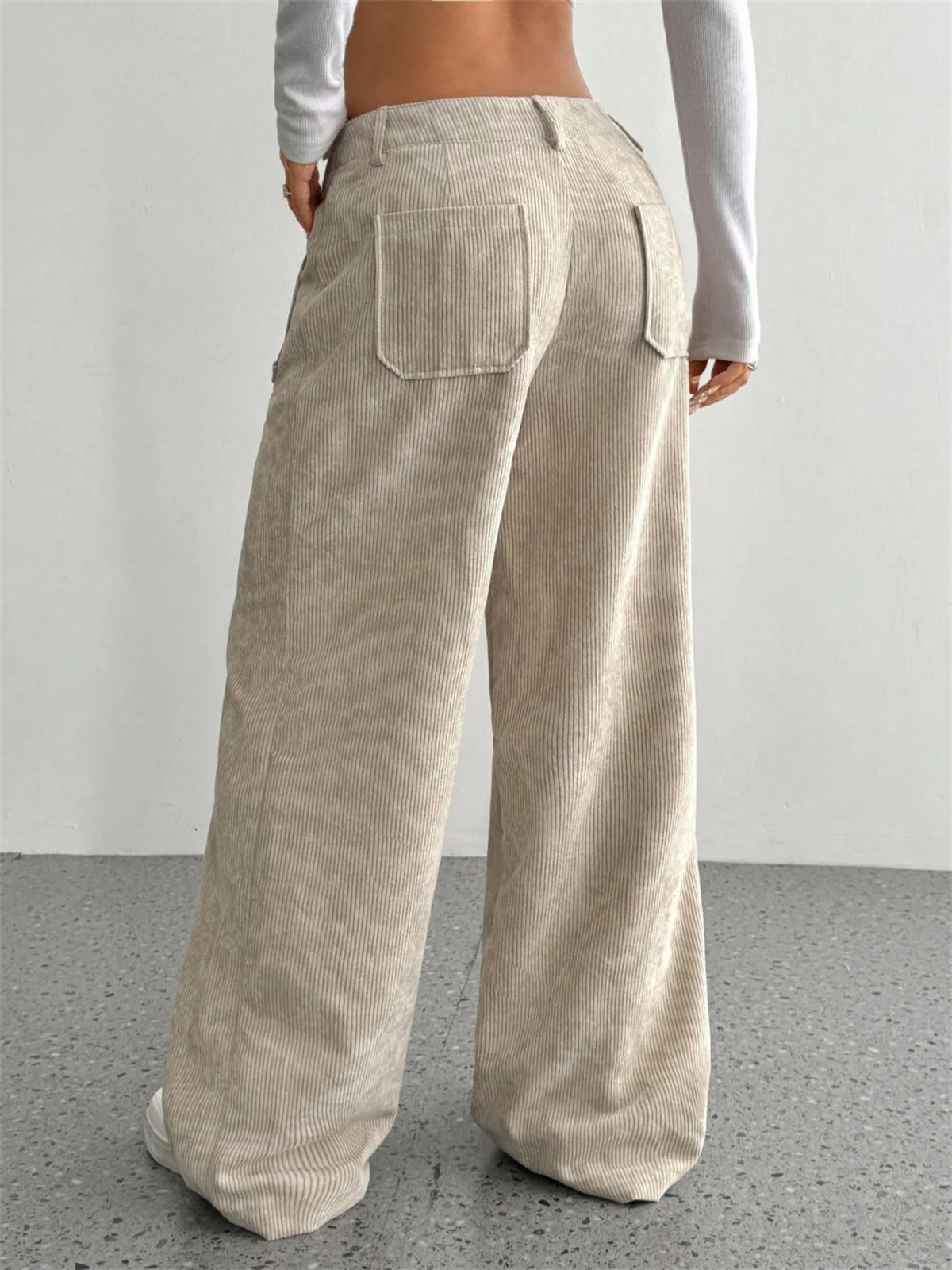 Retro Corduroy Wide-Leg Pants