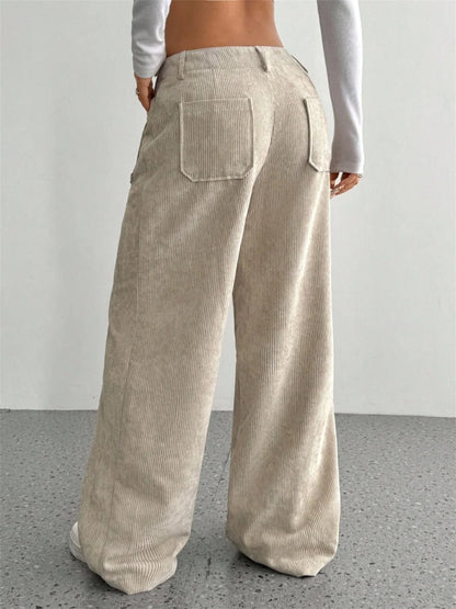 Retro Corduroy Wide-Leg Pants