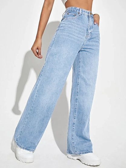 Slim Fit Wide Leg Jeans