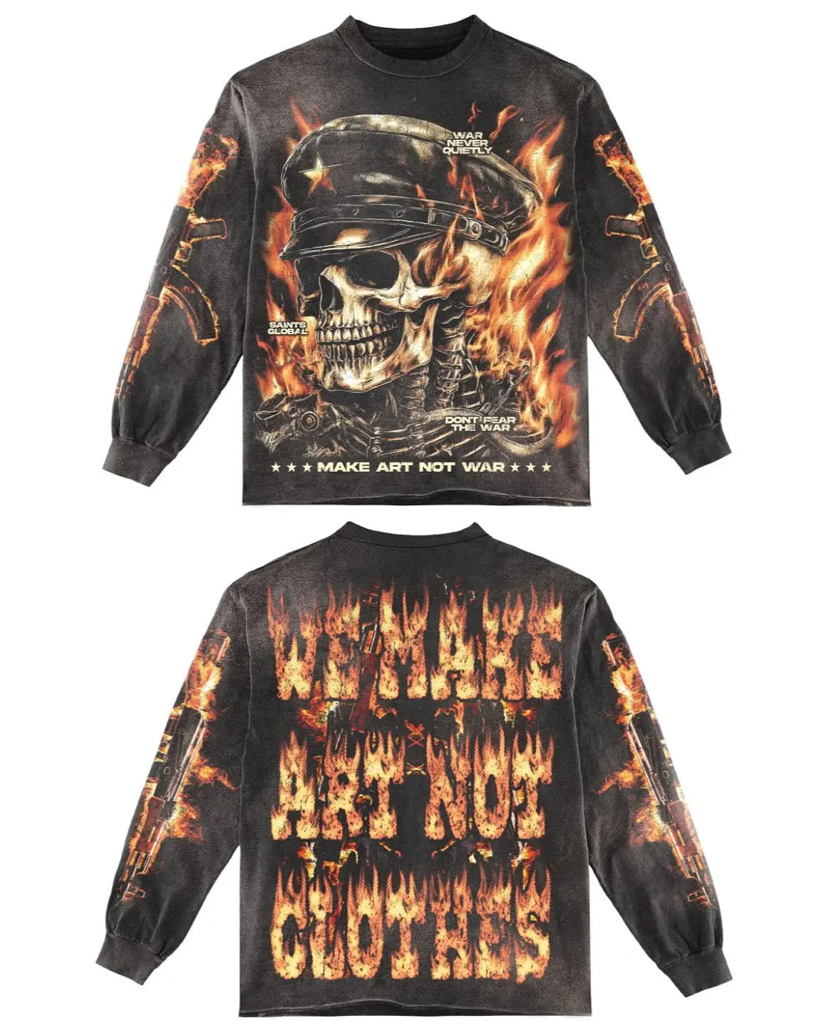 Skull Graphic Cotton Long Sleeve Top
