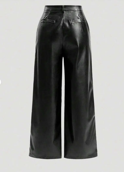 Chic European PU Pants