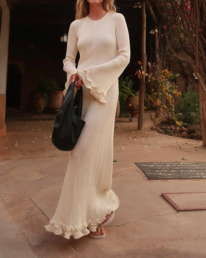 Women Lace-Up Maxi Dress