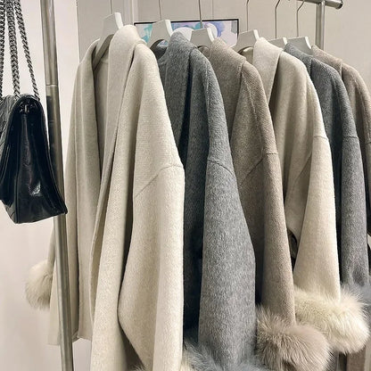 Women Wool Fur Coat