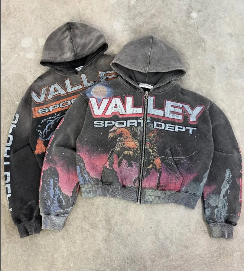 Y2K Retro Zipper Hoodie