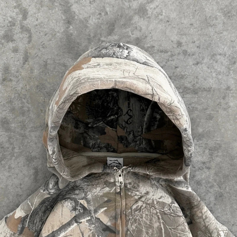 Y2K Camo Zip Hoodie