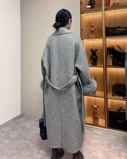 Women Wool Fur Coat
