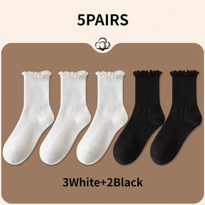 Ruffle Cotton Socks