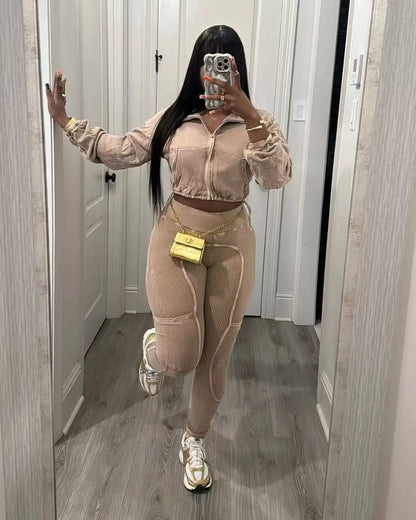 Washed Knitted Two-Piece Set