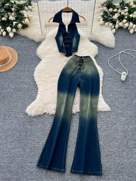 SINGREINY Women Denim Set