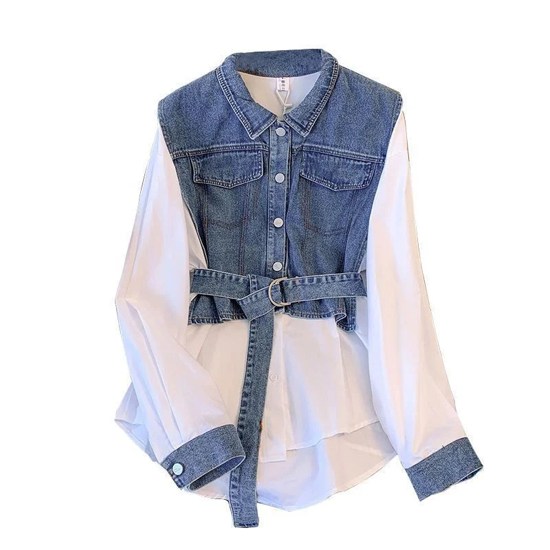 Two-Tone Denim Shirt