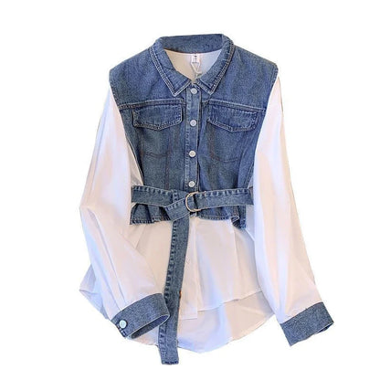 Two-Tone Denim Shirt